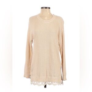 Forever21 Cream Sweater with Lace Detail